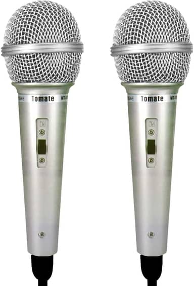 2 Microfones Prata Profissional com Fio para Igrejas Eventos