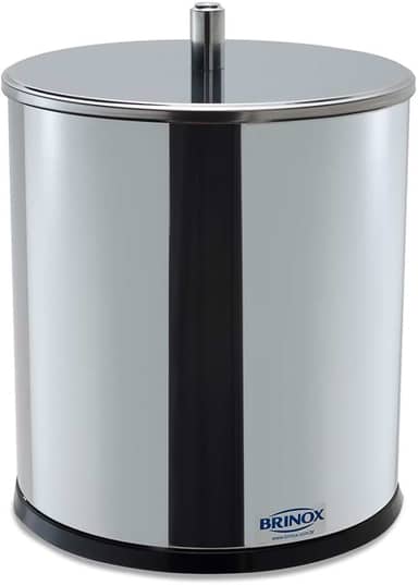 Lixeira Inox com Tampa, 5,4 Litros, Decorline Lixeiras, 18,5 x 23 cm, Aço Inox, Brinox