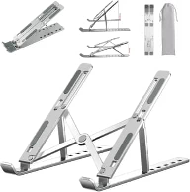 Suporte Para Notebook Ajustável Em Alumínio Weemsbox Ergonômico Ajustável Portátil Metal