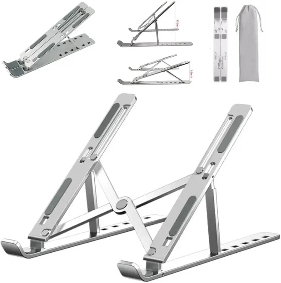 Suporte Para Notebook Ajustável Em Alumínio Weemsbox Ergonômico Ajustável Portátil Metal
