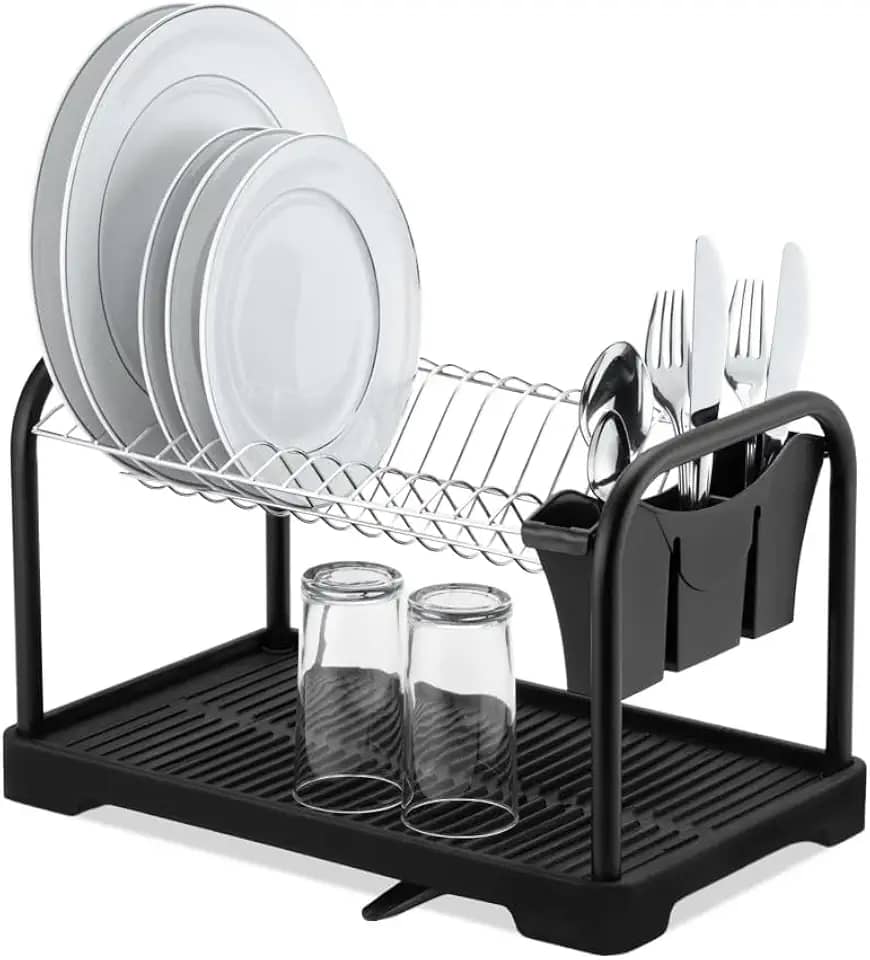 Escorredor Master Duplo Arthi | Design,Tendência e Inovação | Área Ampla para Acomodar Louça | Desmontável e Montagem Sem Ferramentas | Bica Giratória 360º para Drenagem De Agua