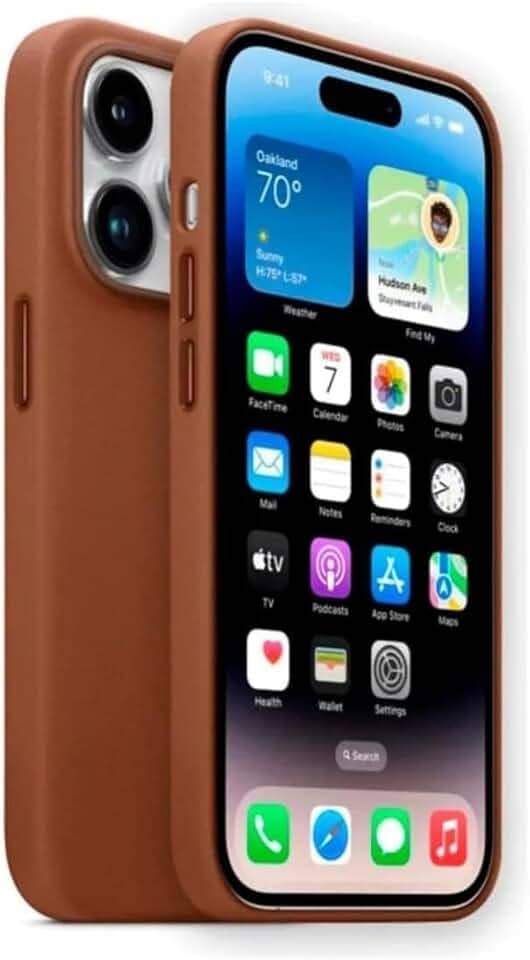 Capa Case Capinha De Couro Para iPhone 15 iPhone 15 Pro iPhone 15 Pro Max Premium Compativel Com Magsafe (Marrom, iPhone 15)
