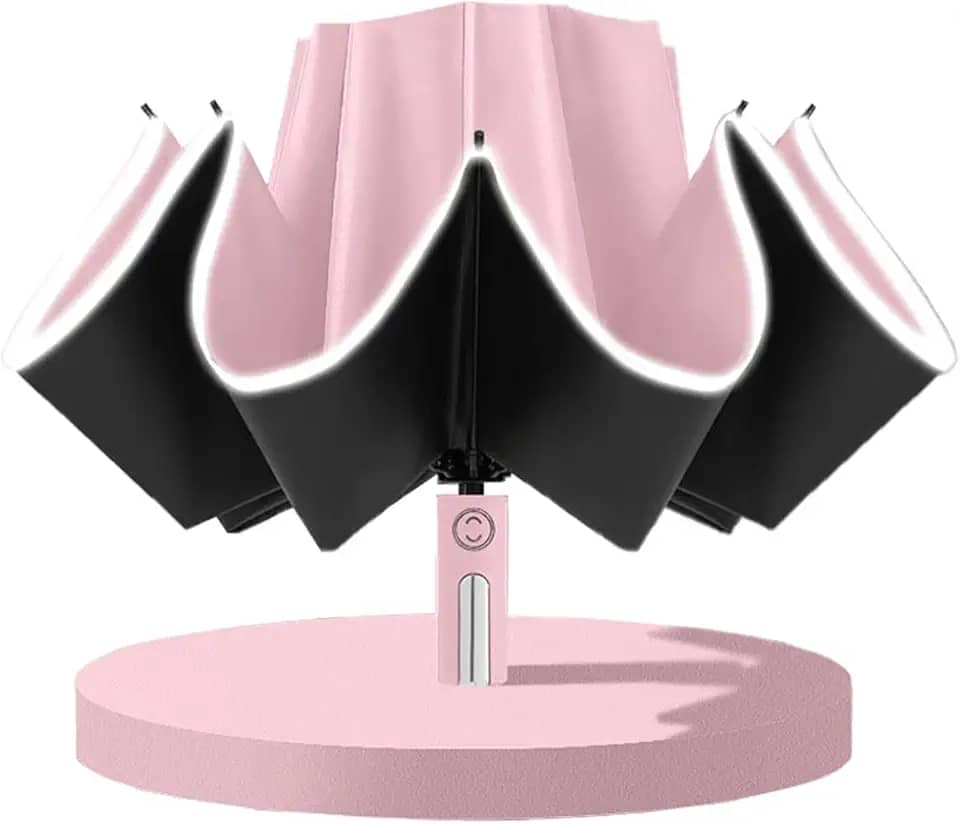 Guarda-chuva totalmente automático Guarda-chuva invertido Proteção solar e contra a chuva em vinil reforçado com 10 suportes