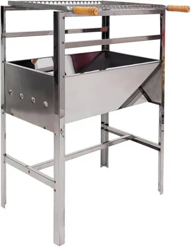 Churrasqueira Inox Movel Grande 60x35x75 Acompanha Grelha Moeda Inox