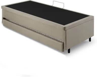 Bicama Solteiro com Baú 88x188 Linho Bege