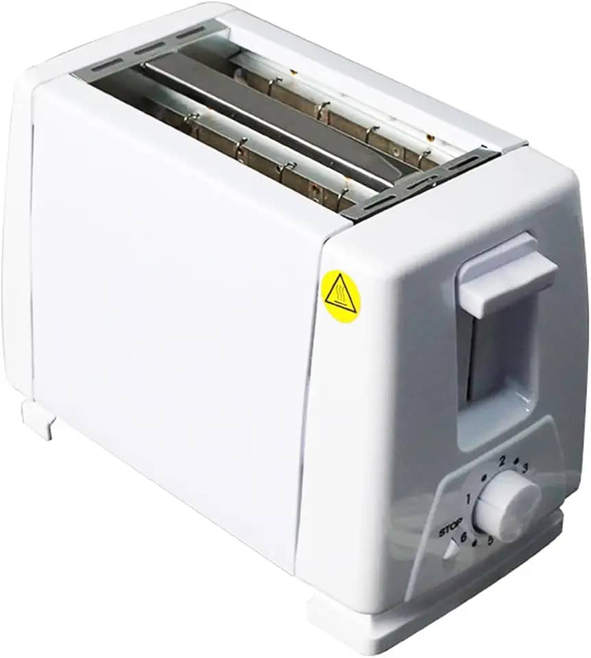 Torradeira com 2 ranhuras largas 6 temperatura e temporização predefinidas Pequena de pão aço inoxidável parada manual Bandeja migalhas removível -Des