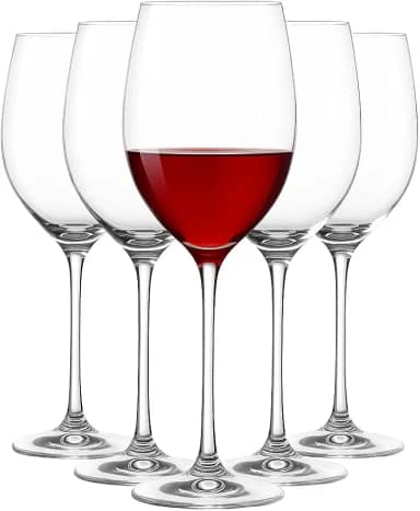 Jogo de 6 Taças de Vinho Cristal 610ml Premium Elegante Durável Transparente Resistênte