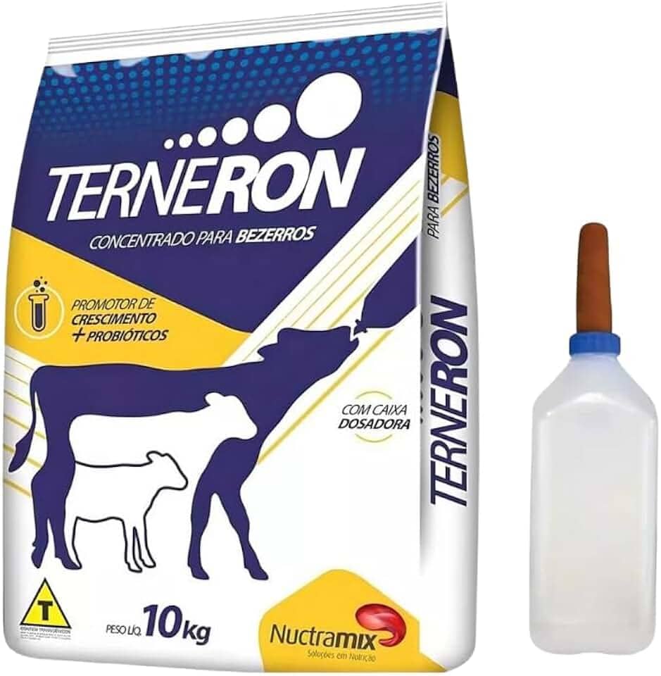 Leite Em Pó Para Bezerros 10kg Com Mamadeira