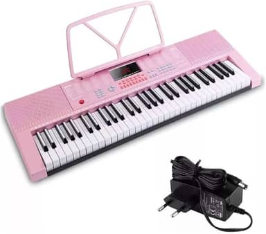 TECLADO MUSICAL 300 TIMBRES 300 RITMOS, 3 MODOS TEACHING, ROSA, MODELO: M-T1280PK