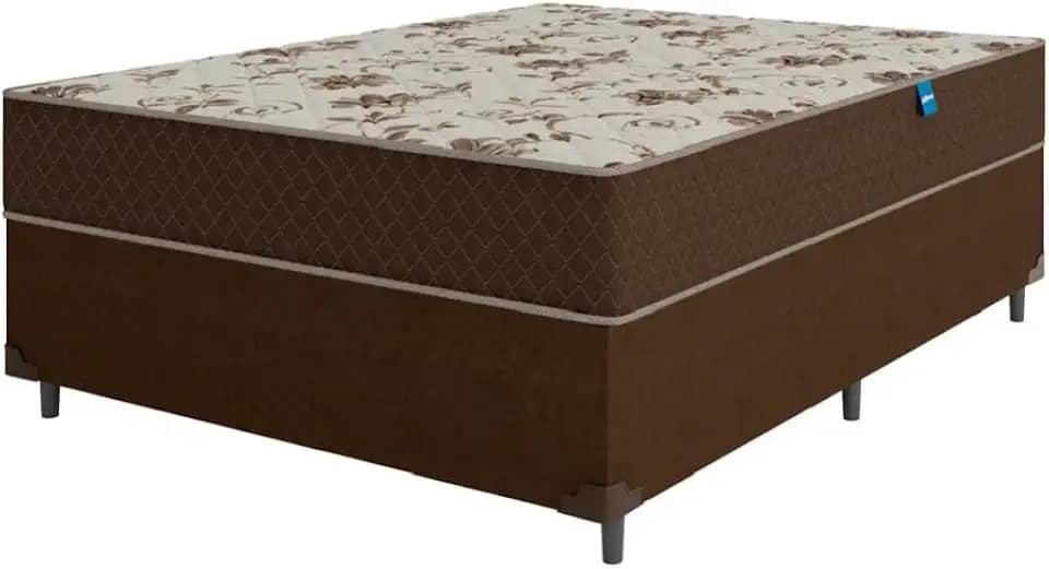 Cama Box Casal Colchão Espuma D33 Marquês 138x188x57cm Marrom Umaflex - Suporta até 90kg por Pessoa