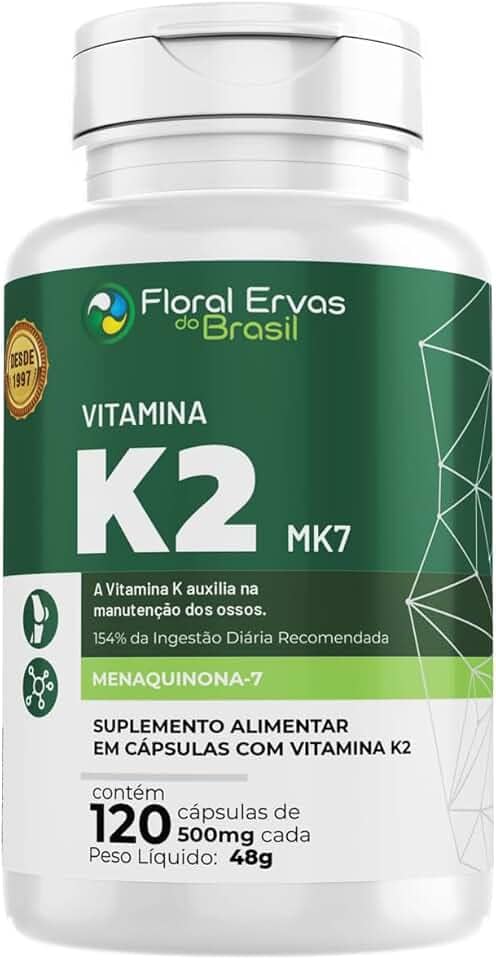 Vitamina K2 Mk-7 120 Cápsulas 500mg Menaquinona 7 Econômica