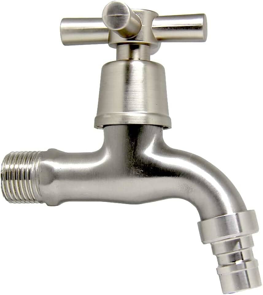 Torneira Lavanderia Tanque Jardim Aço Inox Escovado 1/4