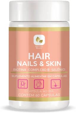 Vitamina Cabelos Pele e Unhas Crescimento Capilar, Anti Queda, Fortalecimento 1 Cápsula/Dia Nutreace Beauty