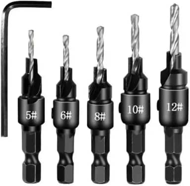 JOGO COM 5 BROCAS PARA MADEIRA COM ESCAREADORES AJUSTÁVEIS