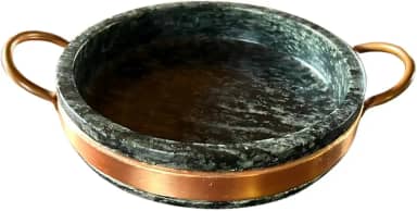 Frigideira De Pedra Sabão 18cm Para Omelete Bife Travessa Cor Cinza - Sem Cura