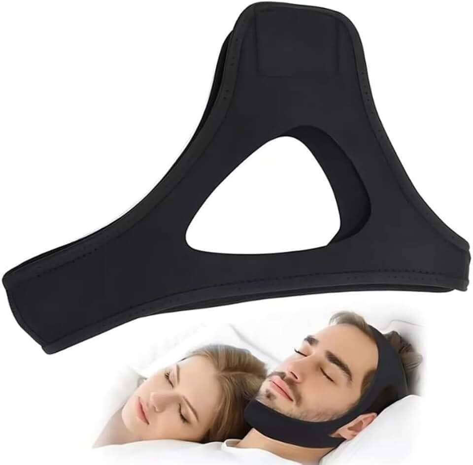 Máscara Faixa De Cabeça Ajustável Anti Ronco Neopreno Premium