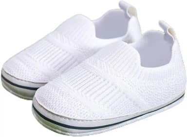 Tênis para bebês meninos e meninas com sola macia, antiderrapante, leve, pré-andador para berço