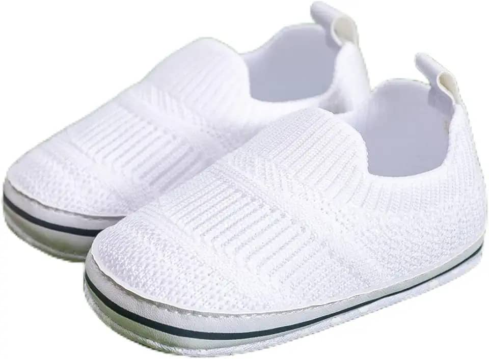 Tênis para bebês meninos e meninas com sola macia, antiderrapante, leve, pré-andador para berço