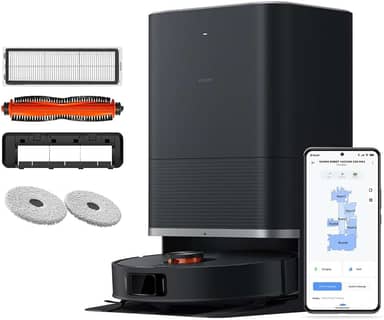 XIAOMI Robot Vacuum X20 MAX - Robot aspirador e limpa-chão com sistema inteligente de navegação a laser (LDS), sucção de 8000 Pa, caminhos de limpeza em ziguezague, preto (versão ES)