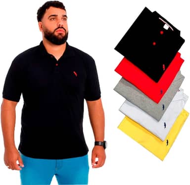 KIT 5 Camisas Polo Masculina