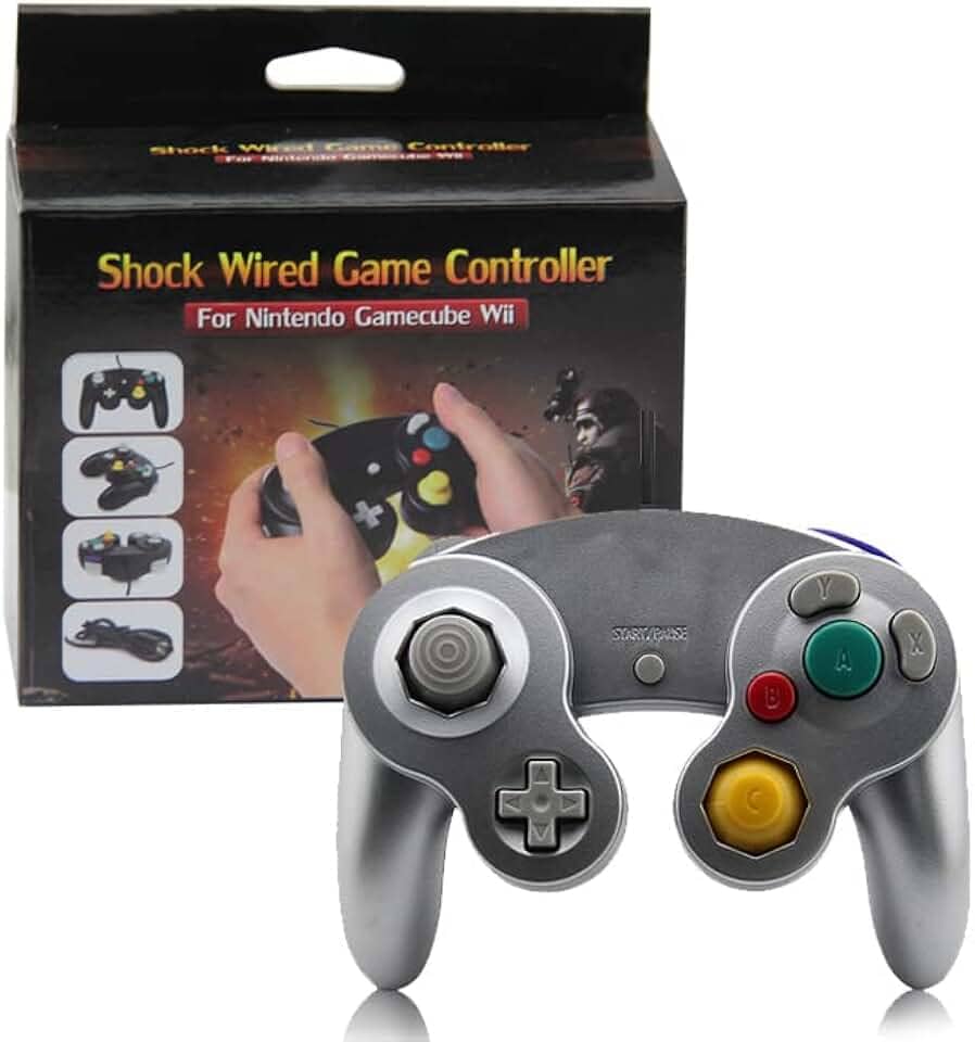 Controle Para Game Cube Nintendo Wii/U Switch Computador Prata