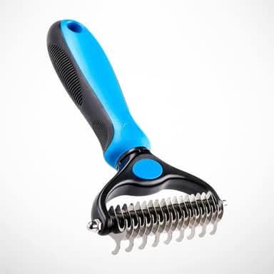DESEMBOLADOR Escova Removedor de Pêlos para Cachorro Gato Pet Pente Tira Pelo Morto Duplo Grande (AZUL)