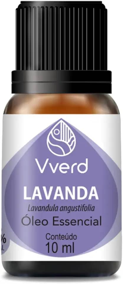 Óleo Essencial de Lavanda 100% Puro 10ml Vverd Alívio do Estresse e Ansiedade, Calmante Natural, Perfeito para Aromaterapia, Massagem - Vegano, Cruelty-Free, Ideal para Difusores e Cuidado da Pele