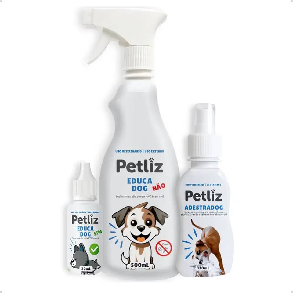 Kit Adestrador Educador Sanitário EducaDog 500ml para Cachorro Xixi no Lugar Certo + AdestraDog Spray Anti Mordida Lambedura 120ml - Petliz