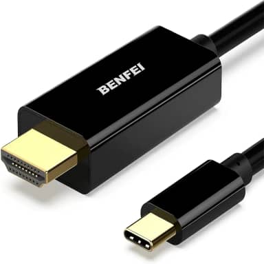 Cabo USB-C para HDMI 1,8 m, plug and play, compatível com Thunderbolt 3/4, MacBook, iPad, Chromebook, Samsung, Dell, conecta notebook a TV, monitor e projetor com áudio e vídeo
