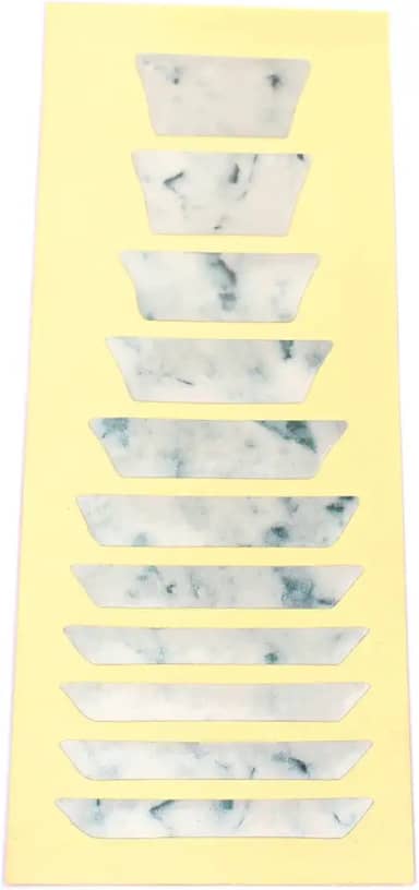 Adesivos marcadores de escala de guitarra, adesivo tradicional de braço trapézio para guitarra, baixo e ukulele, tema de mármore, superfície de madeira e metal, uso único, 1 unidade