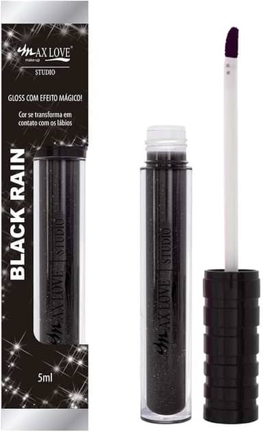 Lip Gloss Magico Black Rain Muda De Cor Na Pele, Max Love