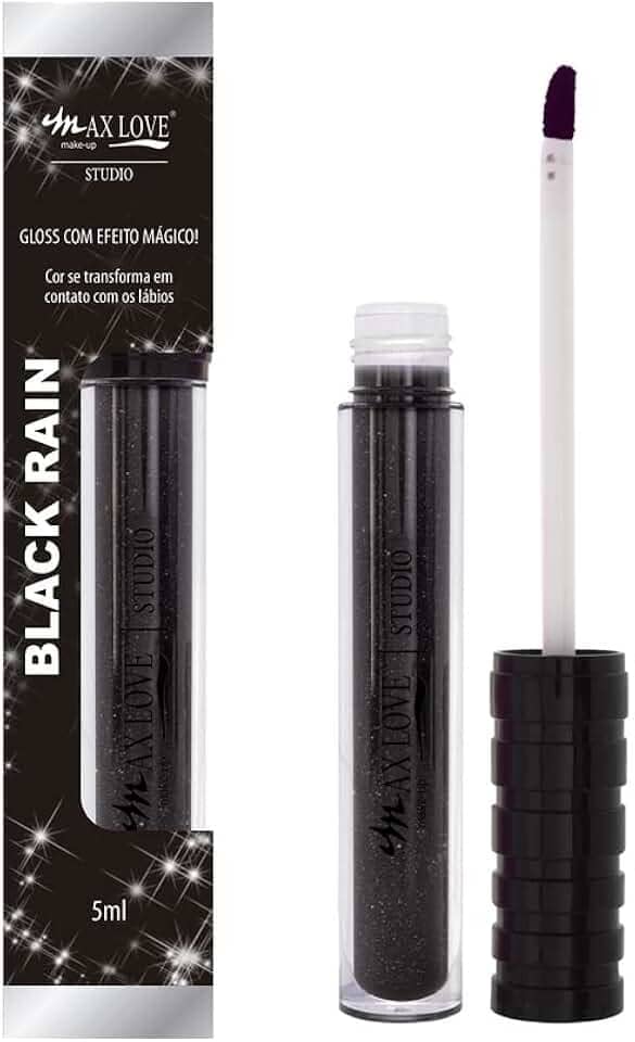 Lip Gloss Magico Black Rain Muda De Cor Na Pele, Max Love