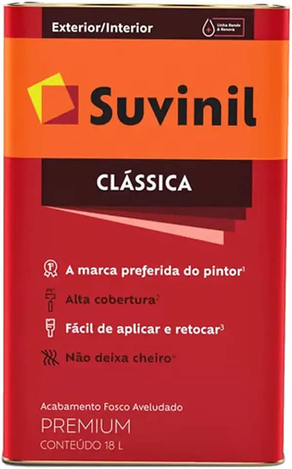 Tinta Suvinil para parede latex PVA classica 18L - Branco neve - 53362346