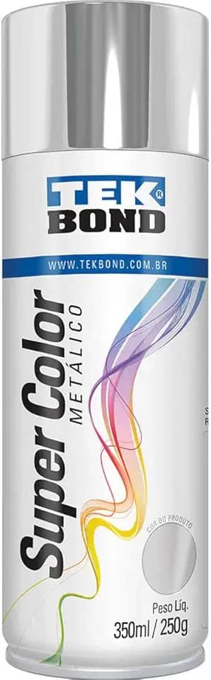 Tinta Spray Metalico Cromado 350Ml/250G - 01 Unidade, Tekbond, 23281006900, Prata, Pacote De 315