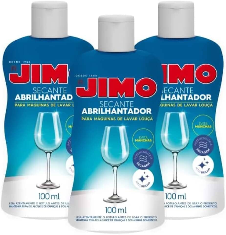 Kit 3 Un Jimo Secante Abrilhantador 100ml Para Lava Louças