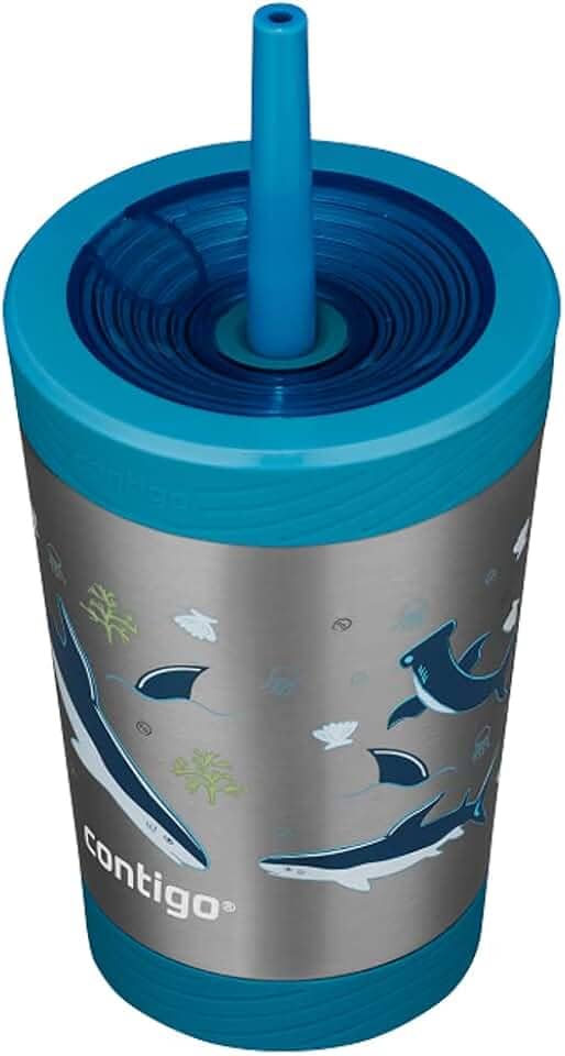 Copo Térmico Infantil Inox 354ml Tubarão Contigo
