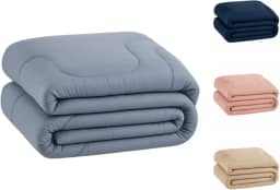 Edredom Percal 400 Fios Grosso Extra Macio Dupla Face Cobertor (Cinza, Solteiro)