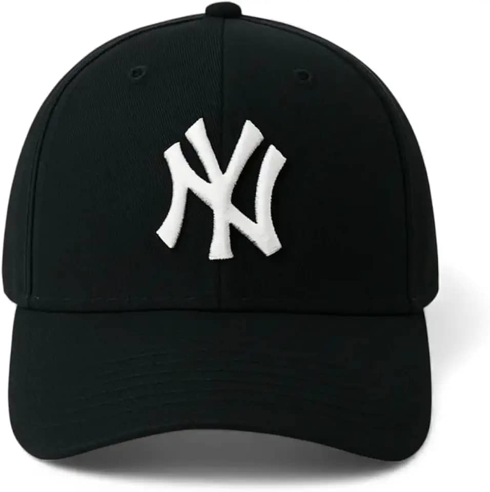 Boné New York, Preto com Logo Branco, Ajustável, Unissex Estilo Baseball Feicho Fitao
