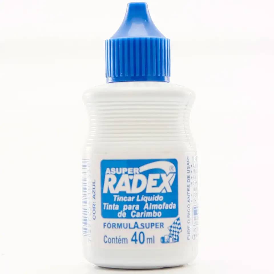 Tinta para Carimbo azul 40ml Radex