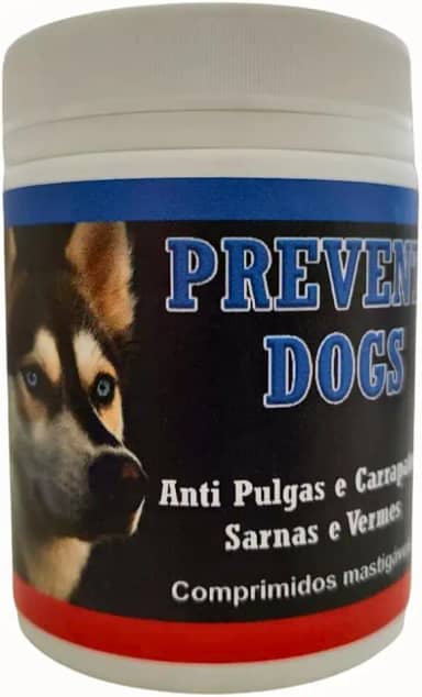 Prevent Dogs 12 Comp - 4 em 1 - Anti Pulgas, Carrapatos, Sarnas e Vermes Para cães 7,5 a 15kg