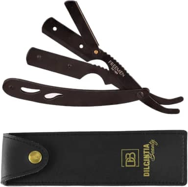 Navalhete para Barba Navalha Profissional Cabo Aço Inox + Case Dilcintia Barbeiro