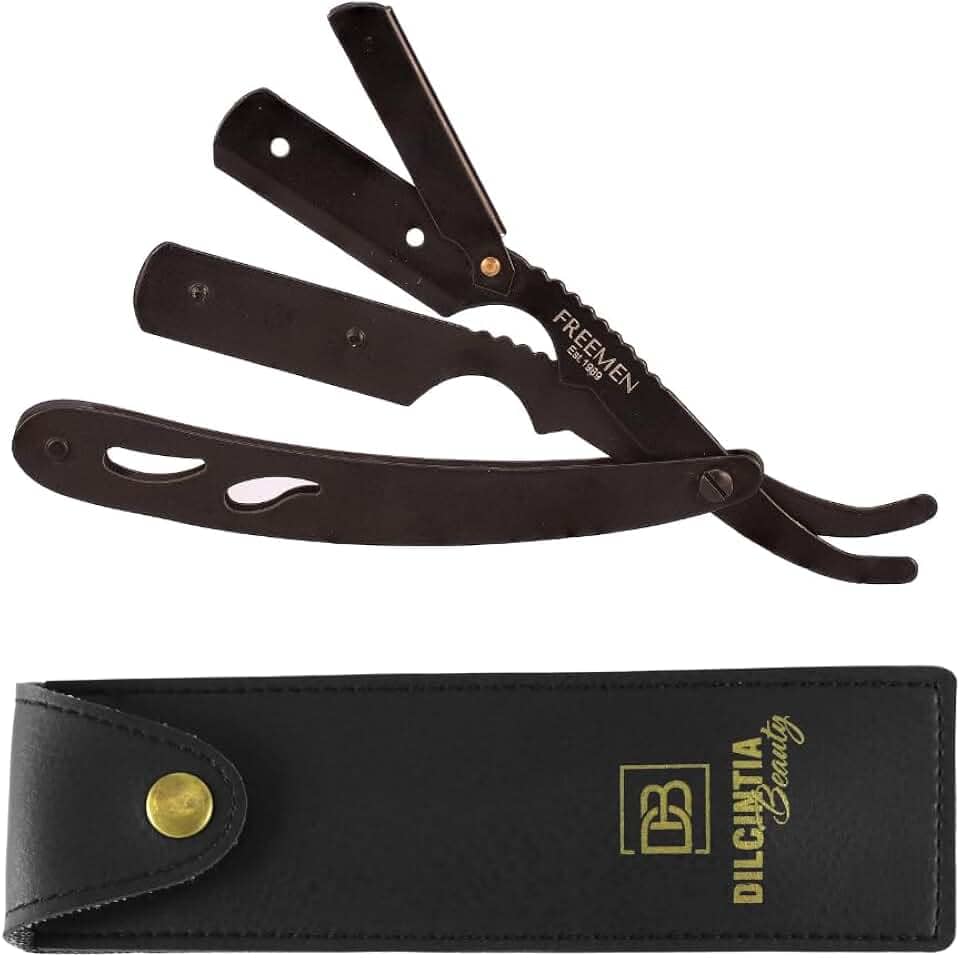 Navalhete para Barba Navalha Profissional Cabo Aço Inox + Case Dilcintia Barbeiro