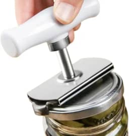 Abridor Manual de Tampas Garrafas Potes e Conserva, em Aço Inox, Abre Fácil Pote de vidro