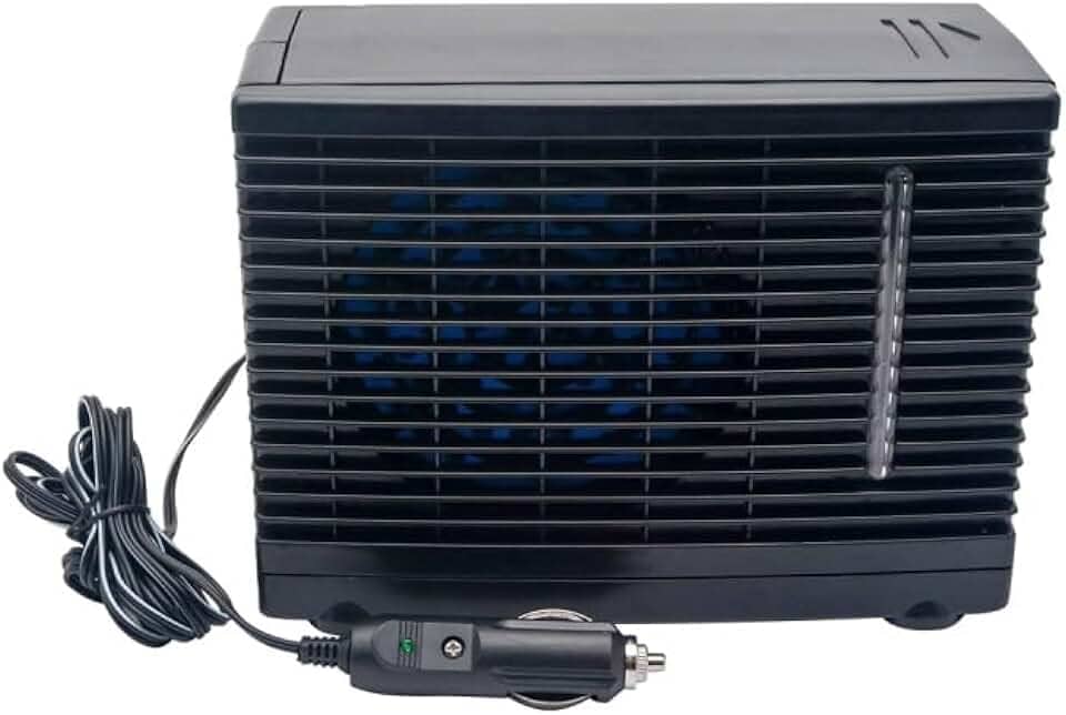 Ar condicionado de carro portátil de 12 V, painel universal AC ventilador de refrigeração para carro sopra ar frio com plugue de isqueiro apto para veículos, caminhão, trailer, SUV, barco