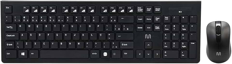 Kit Teclado e Mouse Sem Fio Conforto Multimídia Conexão Usb 1200dpi Teclas Chocolate Preto Multi - TC212