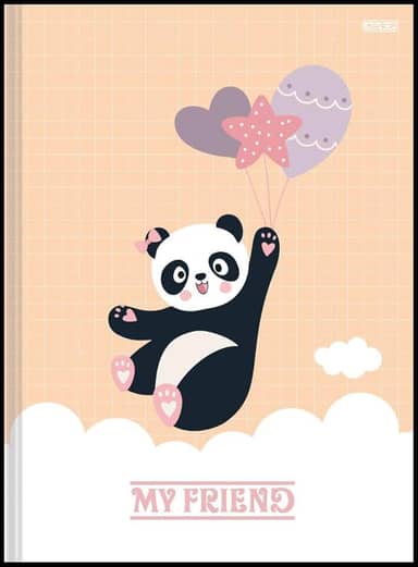 Caderno Brochura Animativa, Capa Dura, Sem Pauta, My Friend, 80 Folhas, Pacote com 5