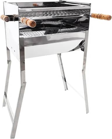 Churrasqueira Portatil Inox com grelha Inox Tamanho 45x35x80 Fechada Traseirag