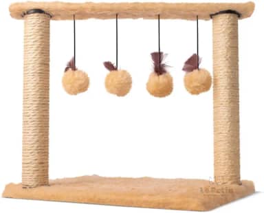 Arranhador para Gatos Poste com 4 brinquedos Cat Line (Bege)