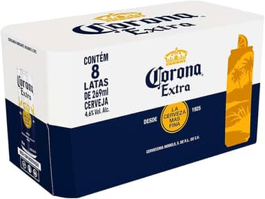 Cerveja Corona Extra Lata 269ml - Pack com 8 unidades