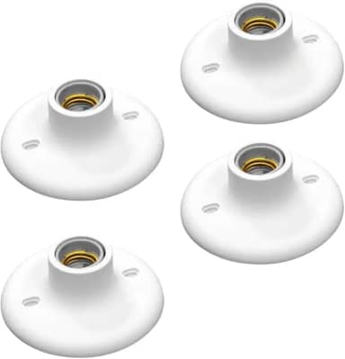 Kit 4 Plafon Branco Simples bocal E-27 bivolt 110/220 montagem no teto |DEPARTAMENT STORE
